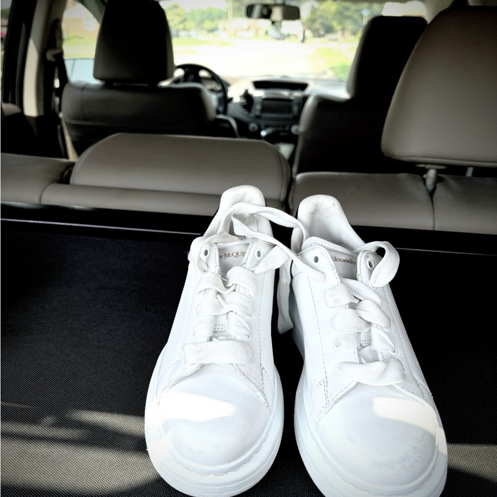 Women's White and Black Sneakers - Picture 2 of 3